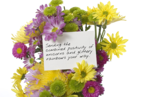 A thinking of you note written for a friend or family member.