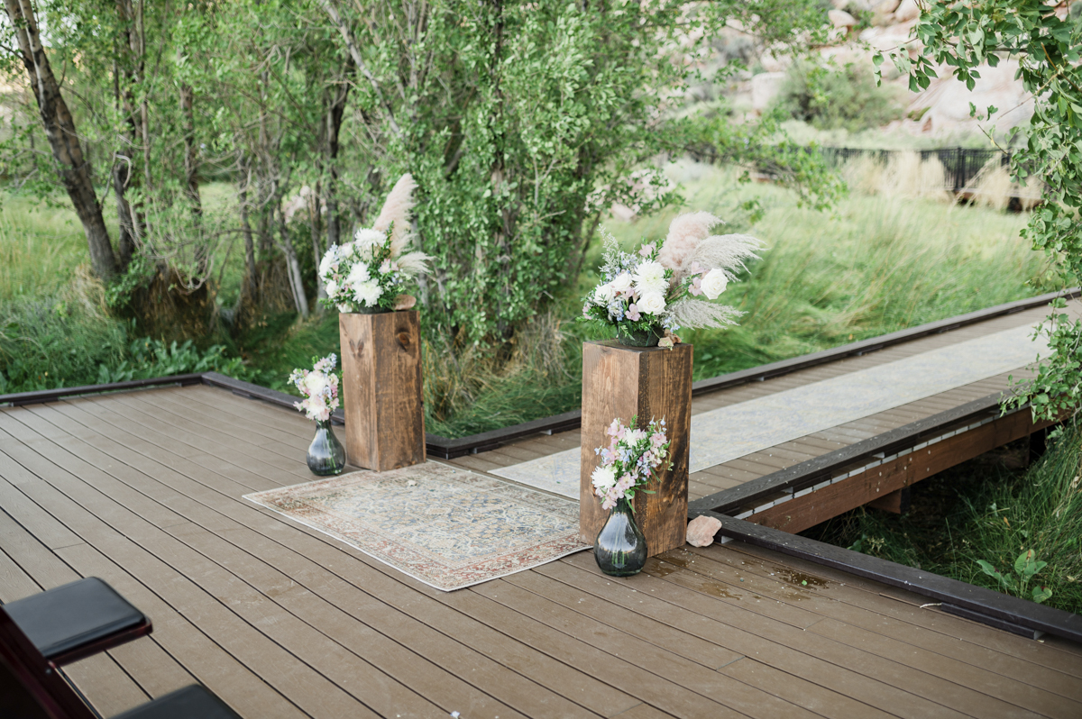 Wedding ceremony floral decor.