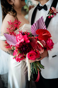wedding-florist-1 large wedding bouquet of red and pink florals