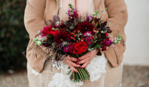 wedding-florist-4 large wedding bouquet of deep red flowers