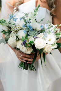 wedding-florist-6 large wedding bouquet of whites and blues